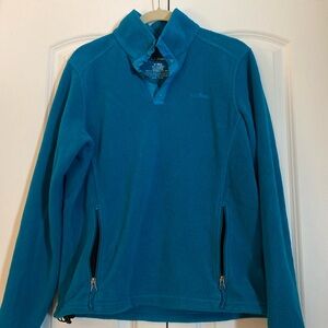 L L Bean Polartec Fleece Women's 1/4 Snap Pullover Sweater Gray Large